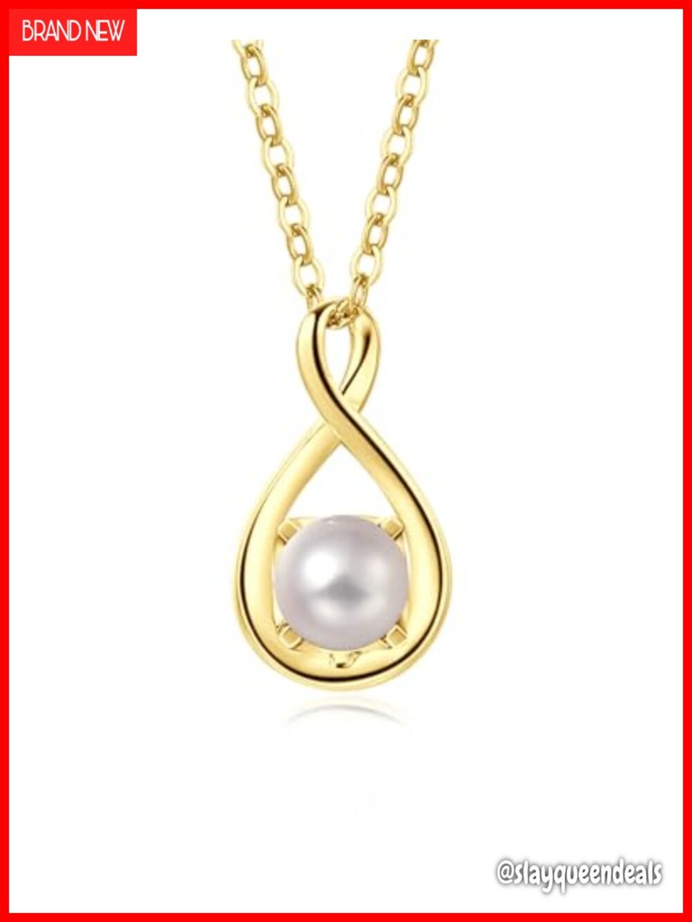 14K Solid Gold Birthstone Infinity Pendant Necklace Sterling Silver Chain